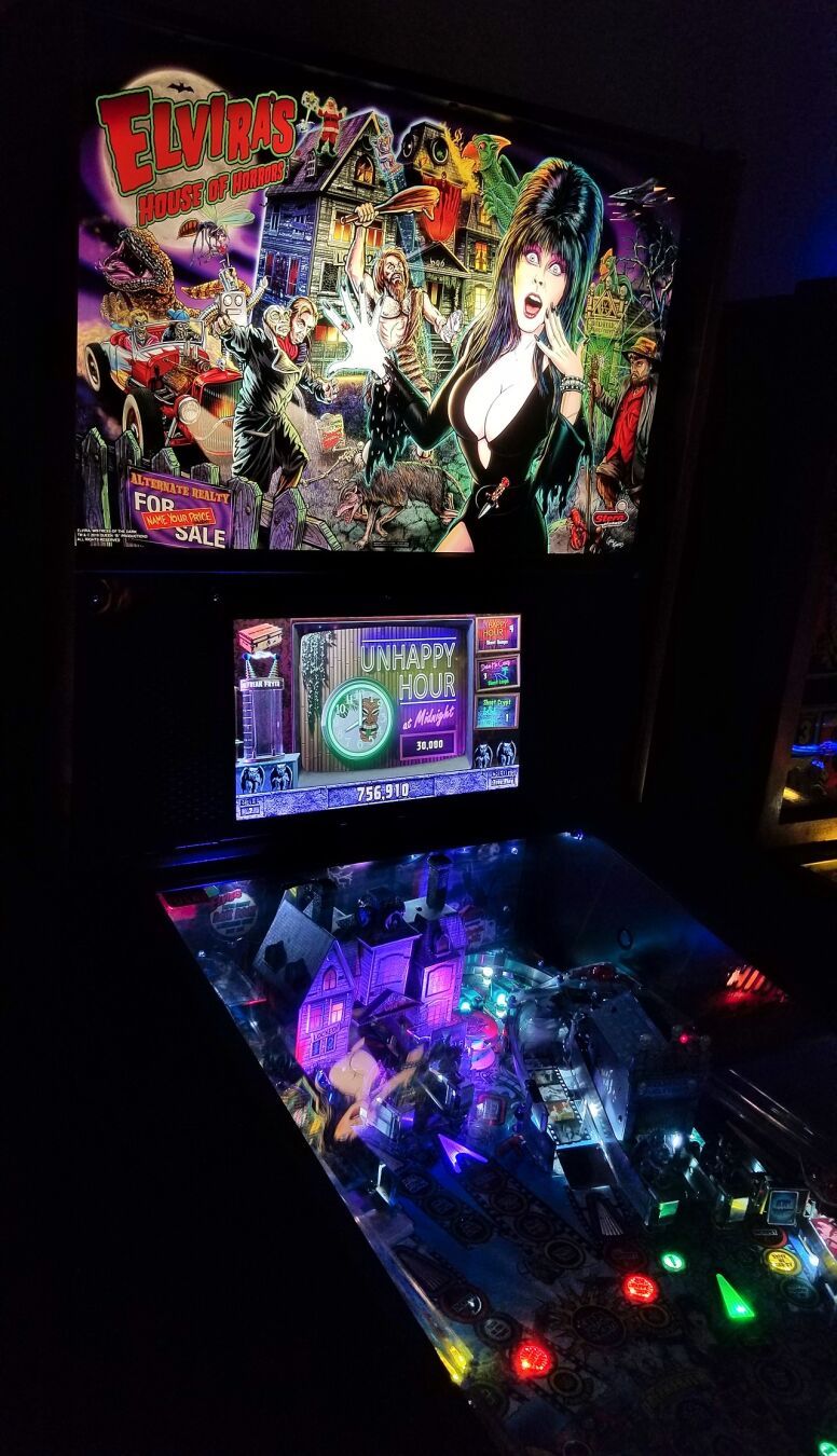 An Elvira House of Horrors pinball machine.